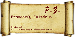 Prandorfy Zoltán névjegykártya